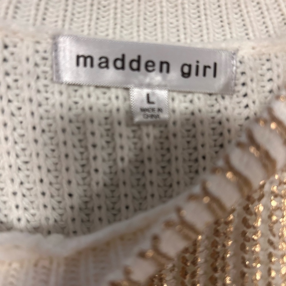 Madden Girl Cream and Gold Sweater - Picture 5 of 5